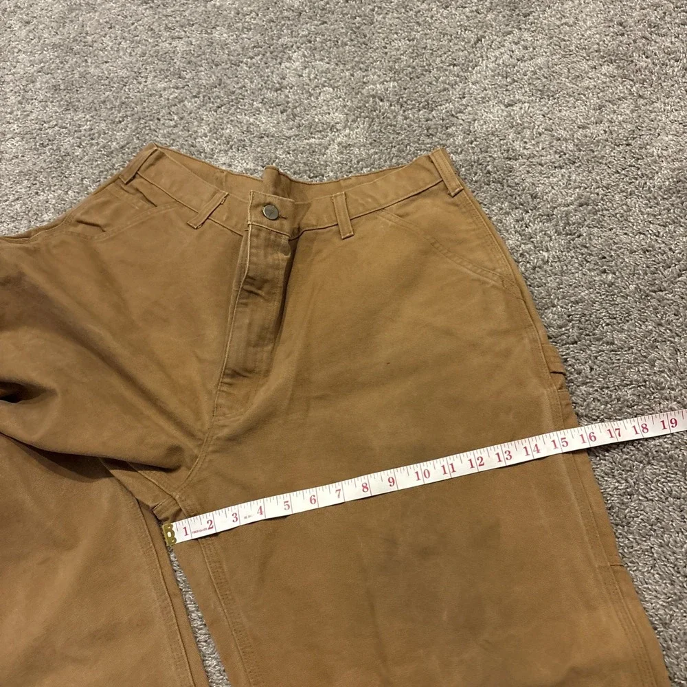 CARHARTT Mens Original Dungaree Fit Canvas Carpenter Work Pant Brown 42x30 Boot